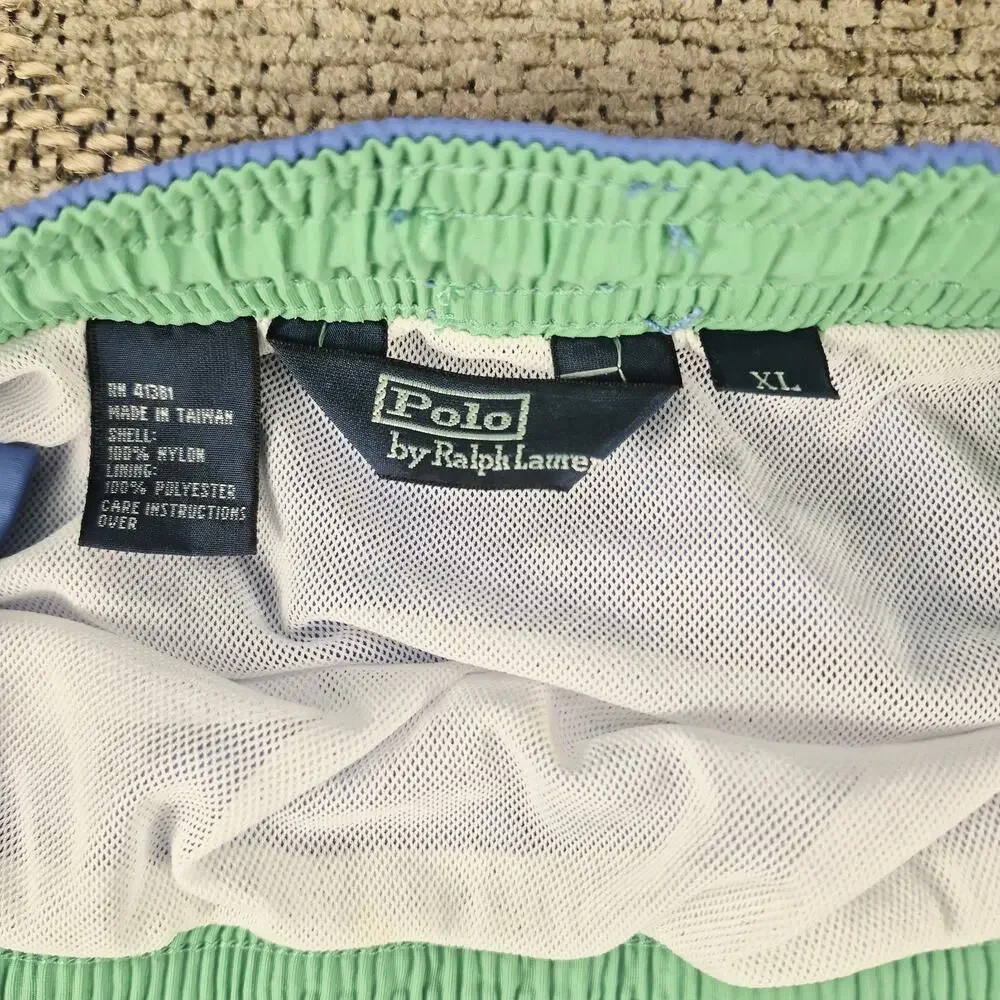POLO Ralph Lauren Swim Trunks Blue Drawstring Size Mens Large XL 3 Pockets